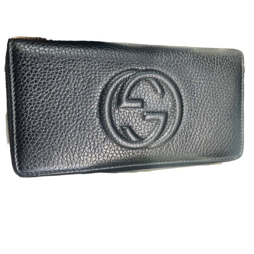 Gucci Lightly Used Gucci Wallet Black Leather Very good condition - Front View