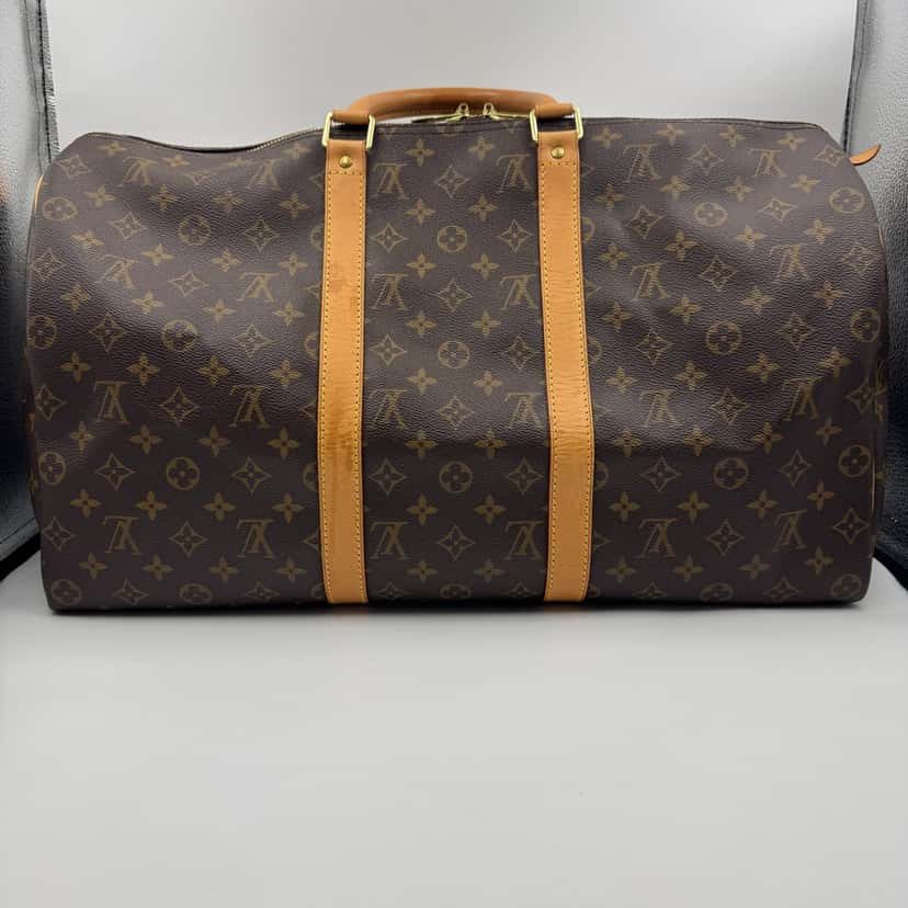Louis Vuitton keep all 50 vintage Camel Canvas Good condition - Back View