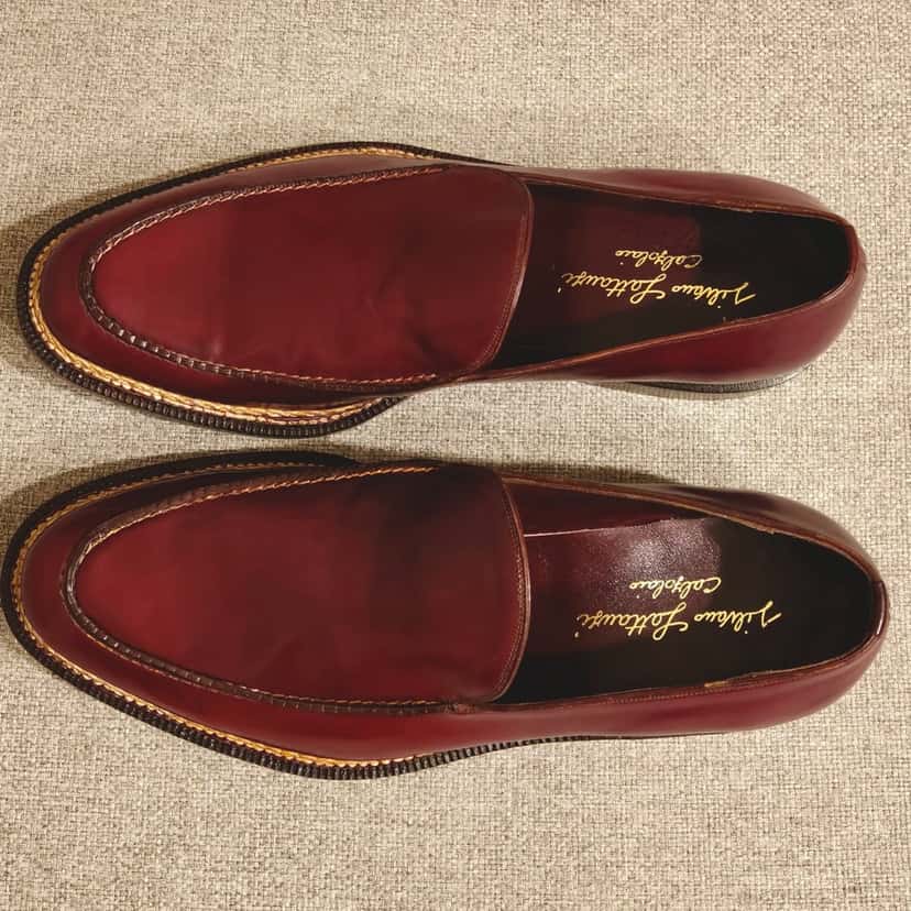 Unsigned Silvano Lattanzi-Pantofola mocassino Burgundy Leather Never worn - Box View