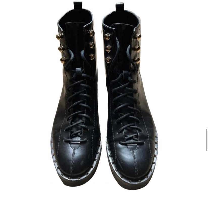 Valentino Garavani Soul Rockstud Combat Boots Black Leather Very good condition - Inside View