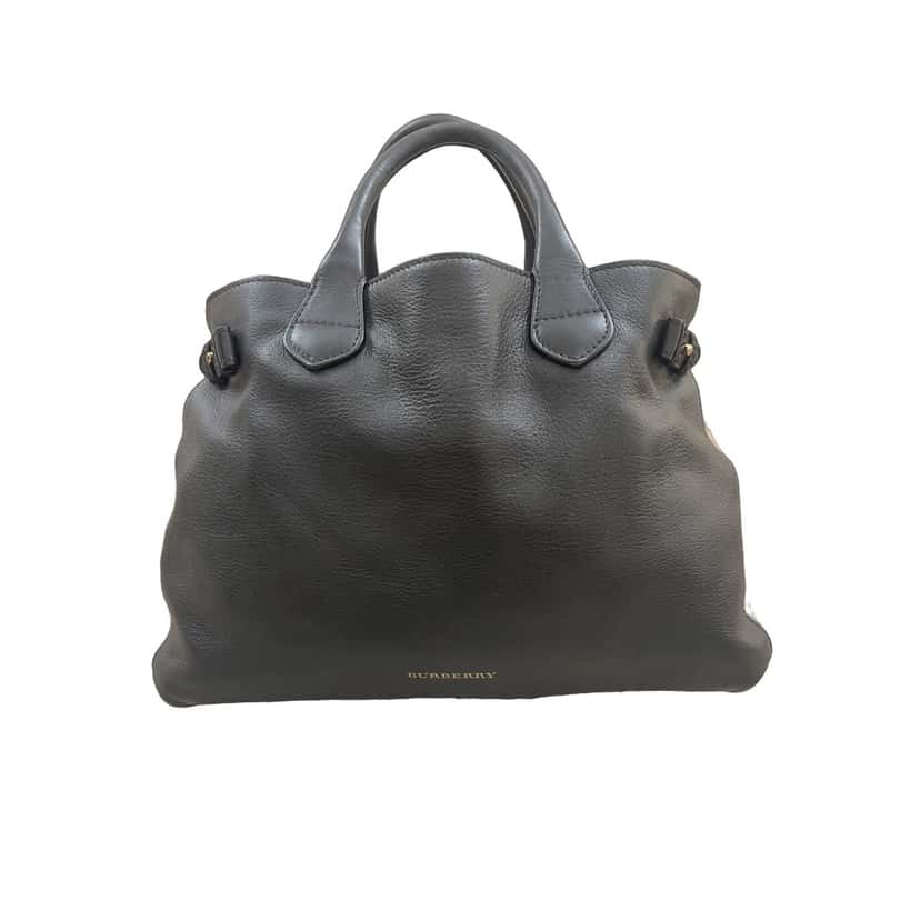 Burberry Banner Tote Leather Bag Black Leather Good condition - Front View