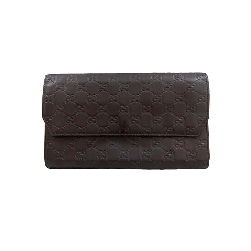 Gucci Guccissima Leather Clutch Bag Brown Leather Good condition - Front View
