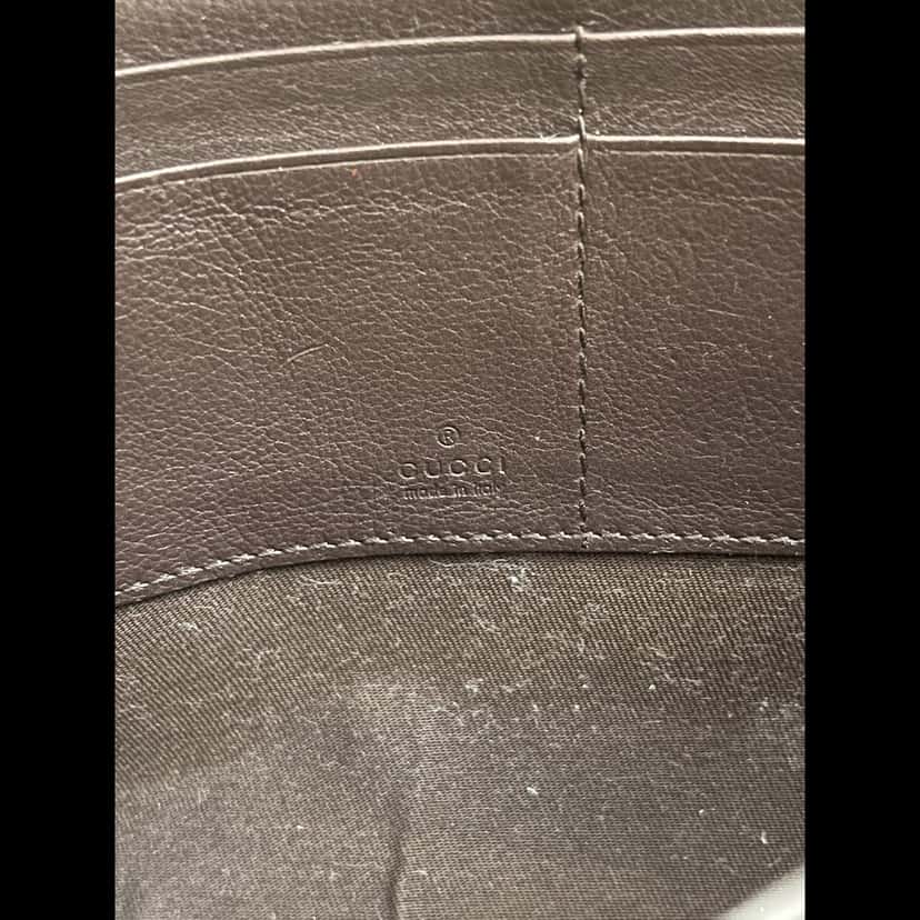 Gucci Guccissima Leather Clutch Bag Brown Leather Good condition - Model View