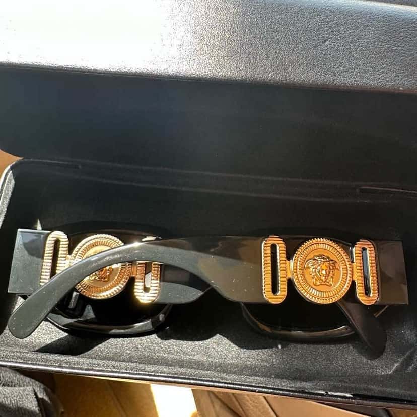 Versace Hexad Signature Sunglasses Black Acetate Very good condition - Back View