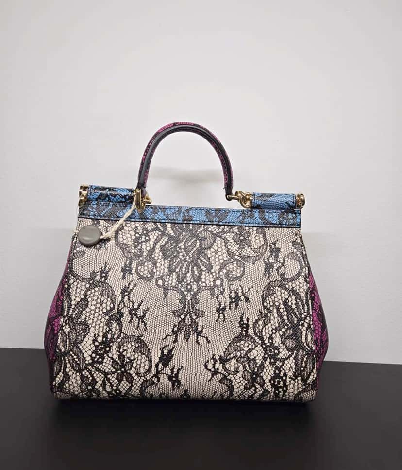 Dolce & Gabbana Sicily leather handbag MultiColor Canvas Never worn, with tag - Back View