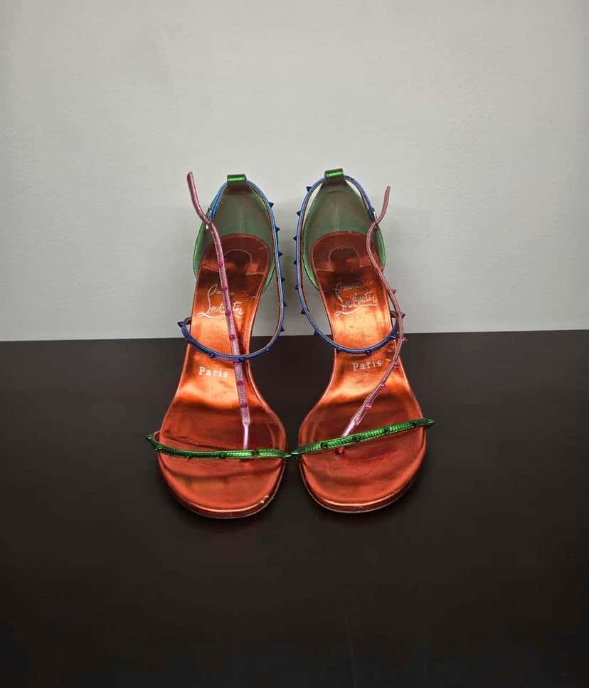 Christian Louboutin Riojana Spike Sandals MultiColor Leather Good condition - Inside View