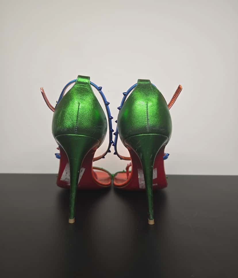 Christian Louboutin Riojana Spike Sandals MultiColor Leather Good condition - Model View