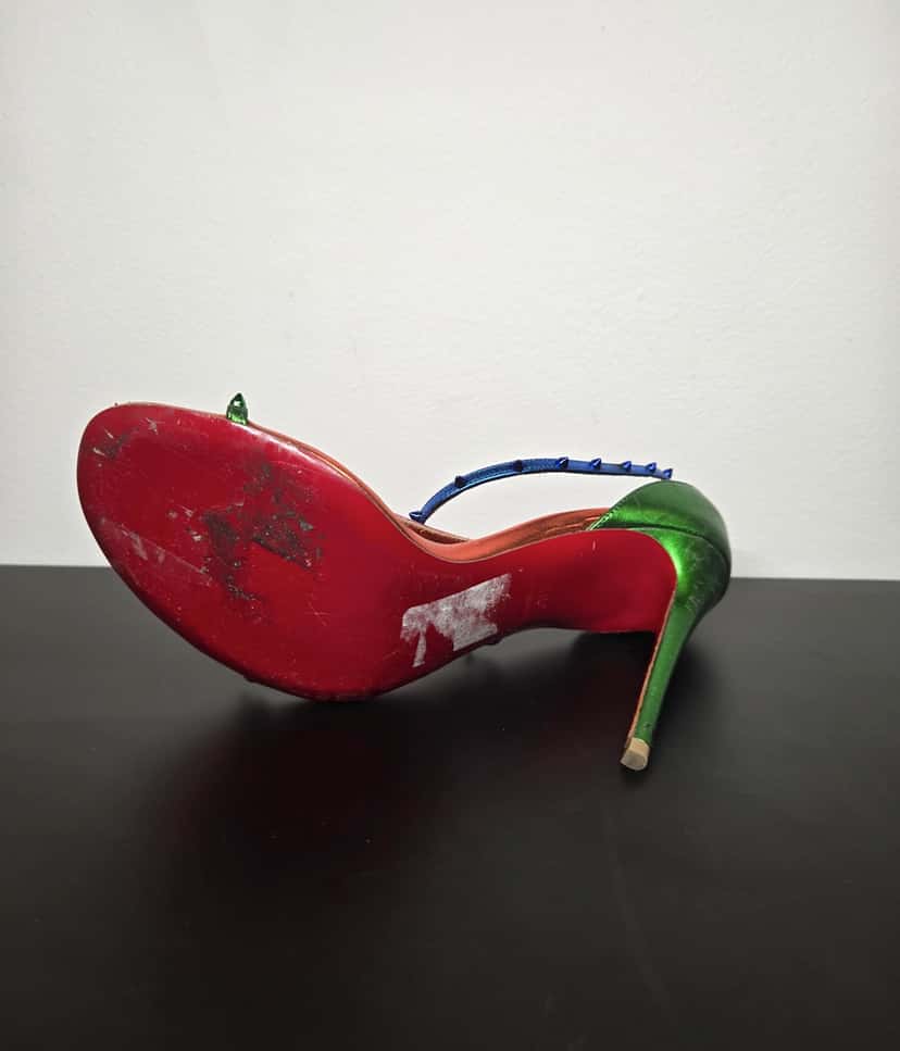 Christian Louboutin Riojana Spike Sandals MultiColor Leather Good condition - Box View