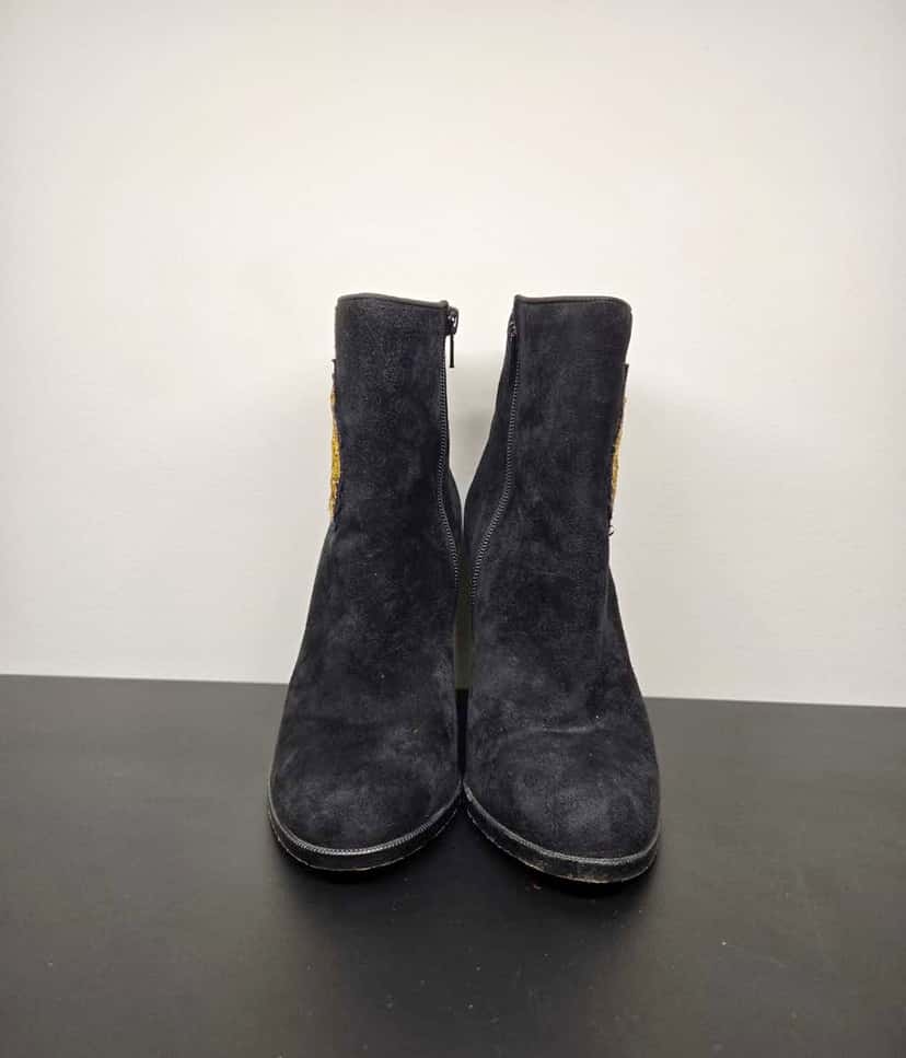 Christian Louboutin Black Suede Ankle Boots Black Suede Good condition - Inside View