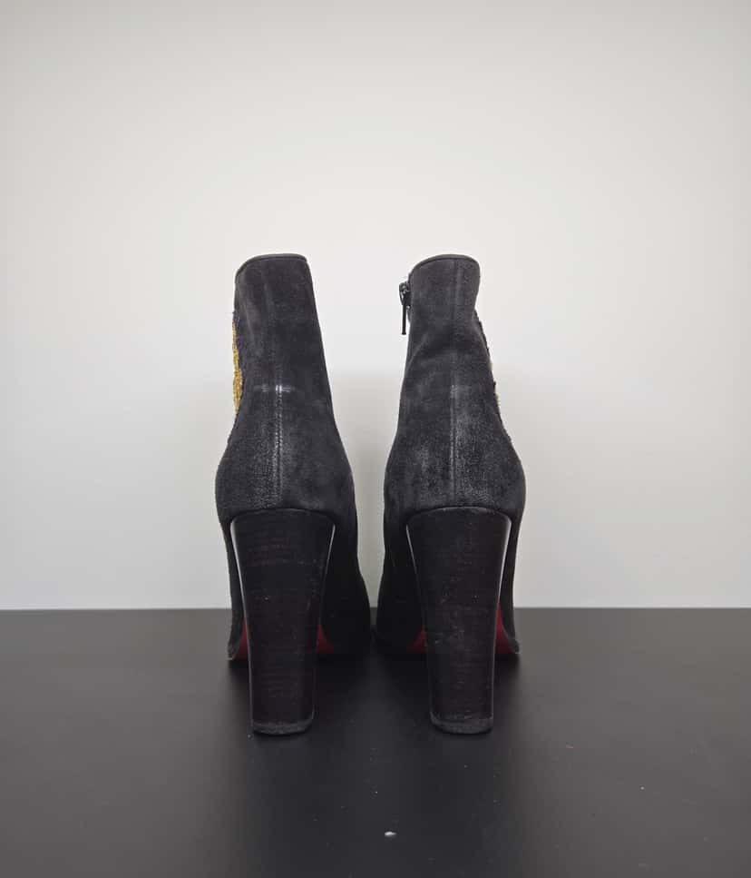 Christian Louboutin Black Suede Ankle Boots Black Suede Good condition - Model View
