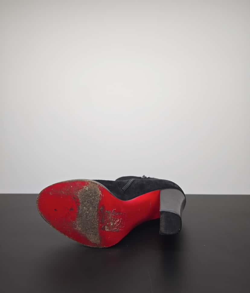 Christian Louboutin Black Suede Ankle Boots Black Suede Good condition - Box View