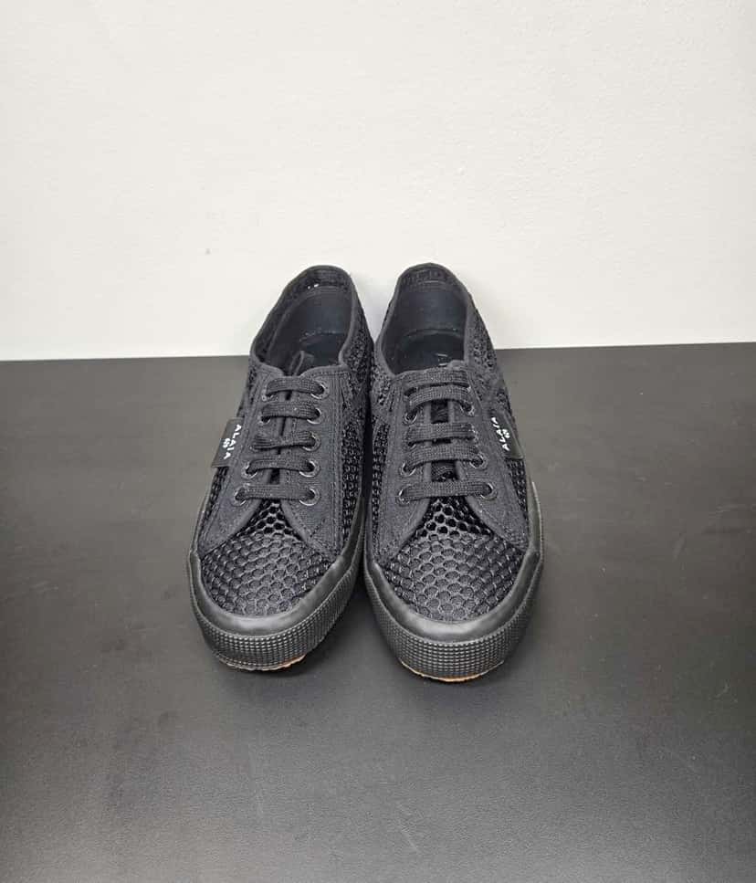 Alaïa Sneakers collaboration with Superga Black Cotton Never worn - Inside View