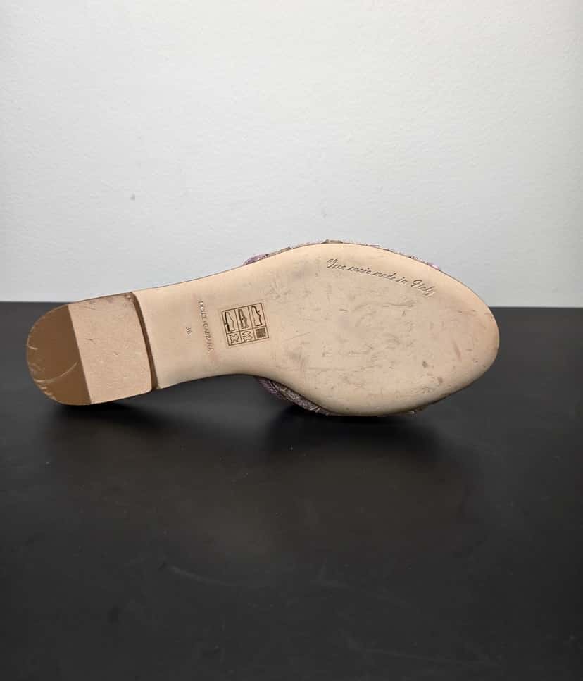 Dolce & Gabbana Lace rainbow sliders with brooch Pink Leather Never worn, with tag - Box View