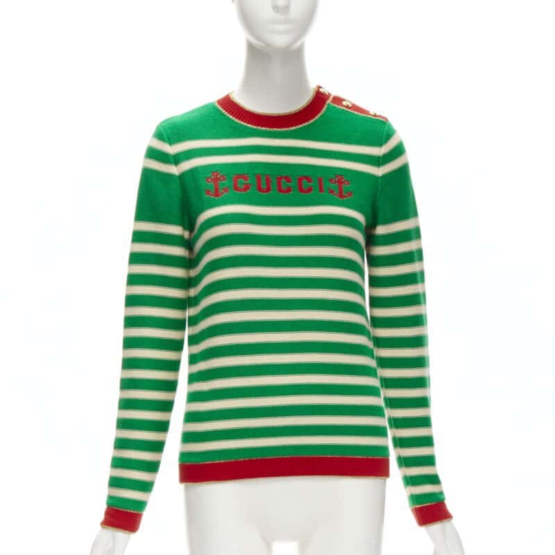 Gucci Sailor Intarsia Green Cotton Never worn - Front View