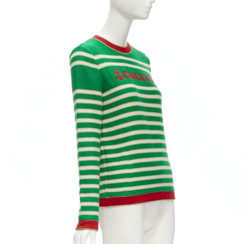 Gucci Sailor Intarsia Green Cotton Never worn - Inside View