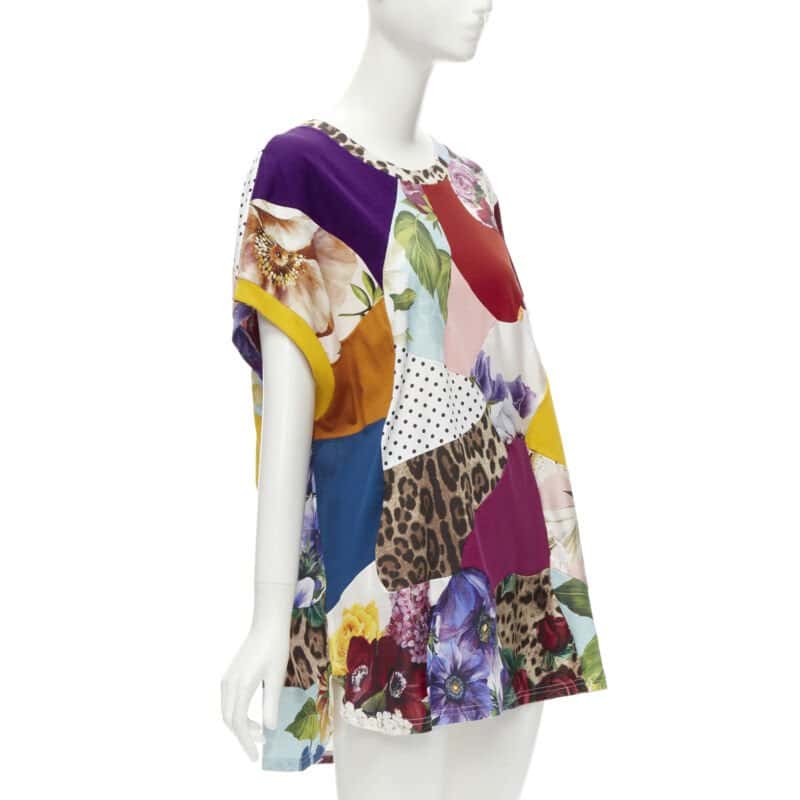 Dolce & Gabbana Sicilian Patchwork Dress MultiColor Cotton Never worn - Front View