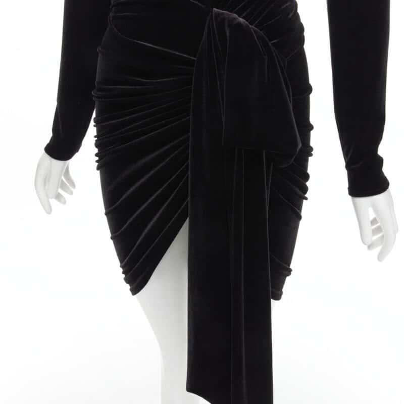 Alexandre Vauthier Black Velvet Wrap Dress Black Velvet Never worn - Back View