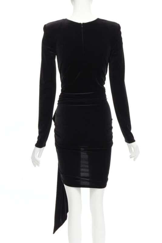 Alexandre Vauthier Black Velvet Wrap Dress Black Velvet Never worn - Box View