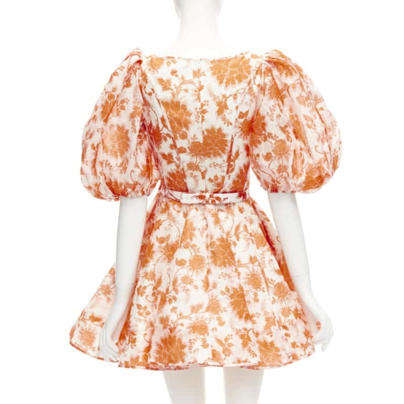 Zimmermann Orange Floral Belt Dress Orange Linen Never worn - Box View