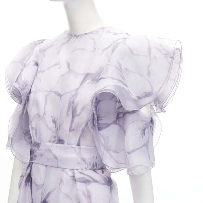متعددة Purple Ruffled Jumpsuit Purple Polyester Never worn - Back View