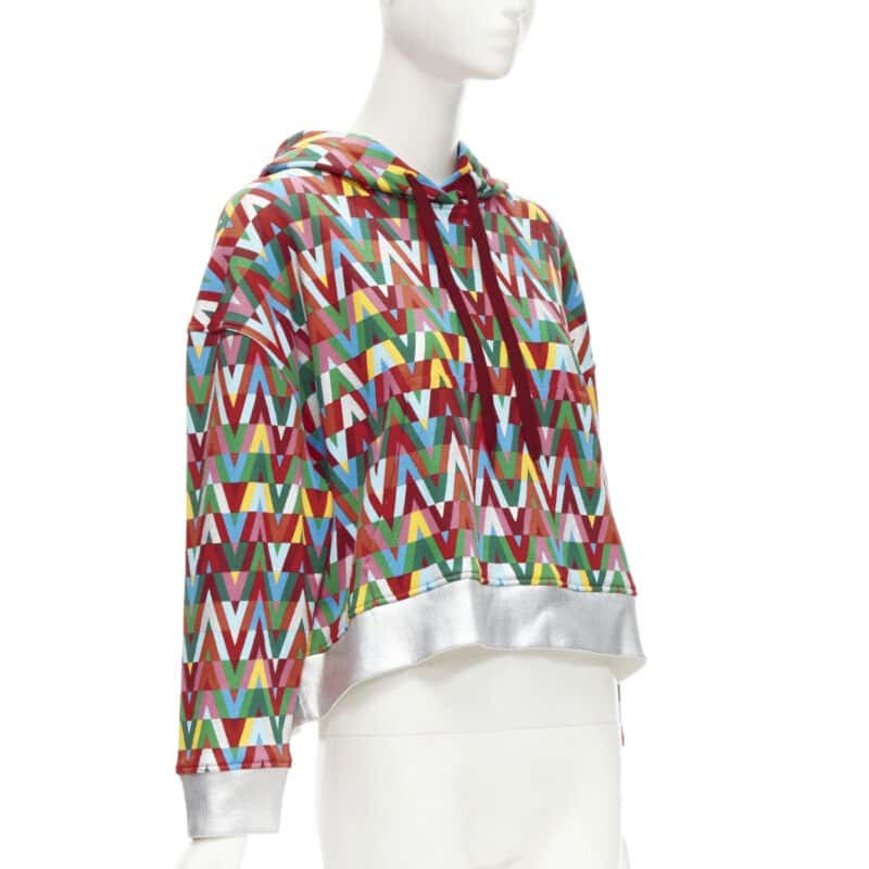 Valentino Garavani Silver Foil Hoodie MultiColor Cotton Never worn - Inside View