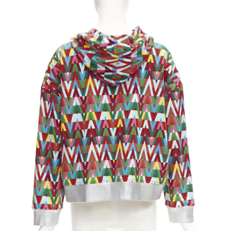 Valentino Garavani Silver Foil Hoodie MultiColor Cotton Never worn - Box View