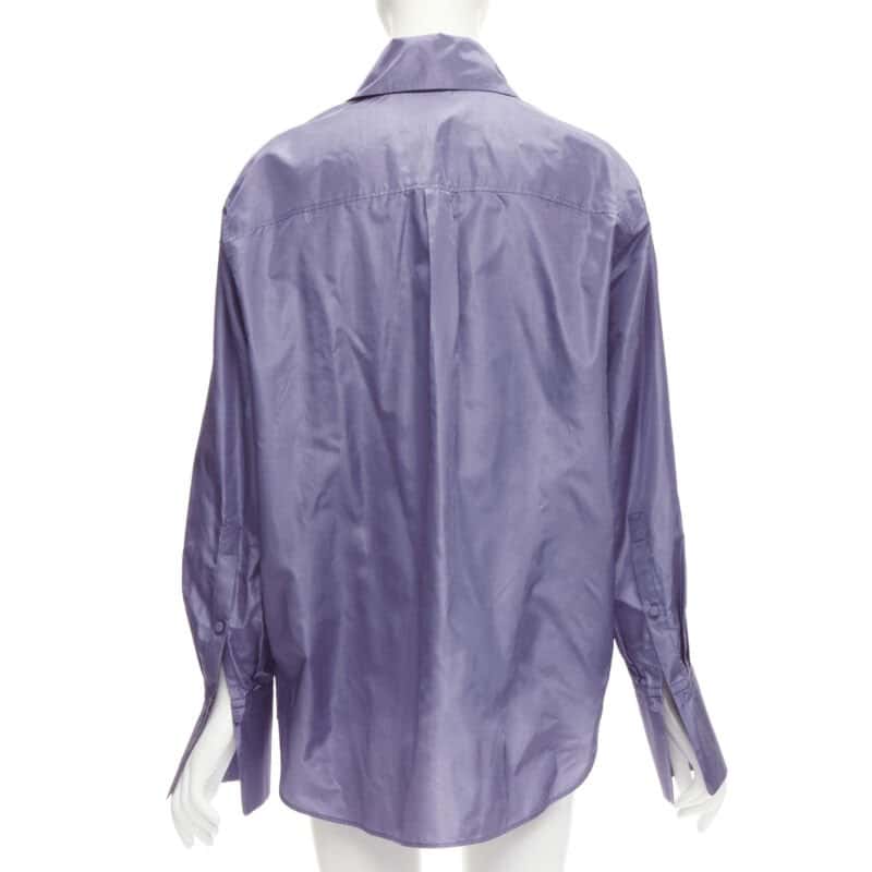 Valentino Garavani Tie Oversized Shirt Purple Silk Never worn - Box View
