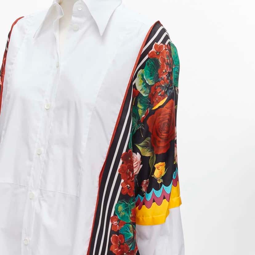 Dolce & Gabbana Floral Insert Shirt White Cotton Never worn - Back View