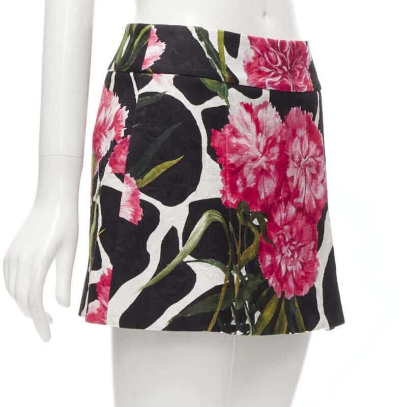 Dolce & Gabbana Carnation Mini Skirt MultiColor Cotton Never worn - Inside View