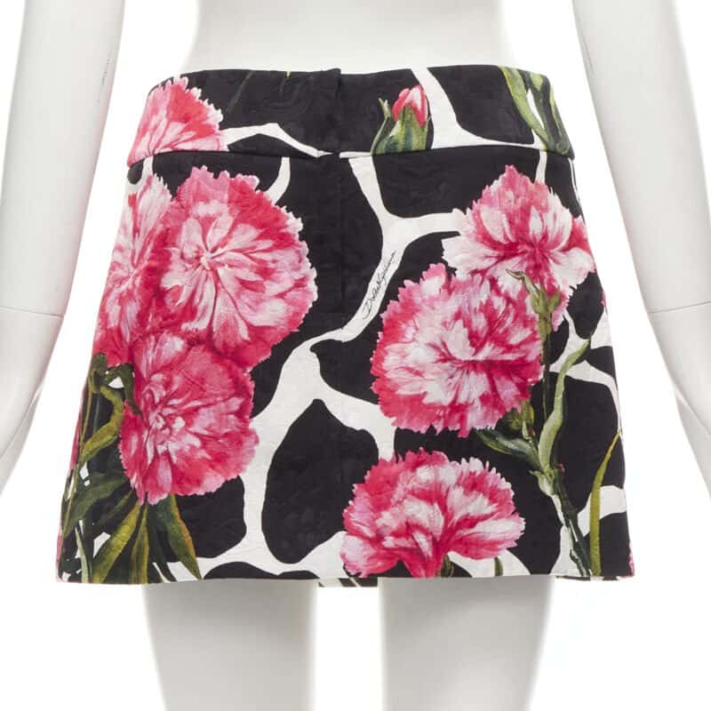 Dolce & Gabbana Carnation Mini Skirt MultiColor Cotton Never worn - Box View