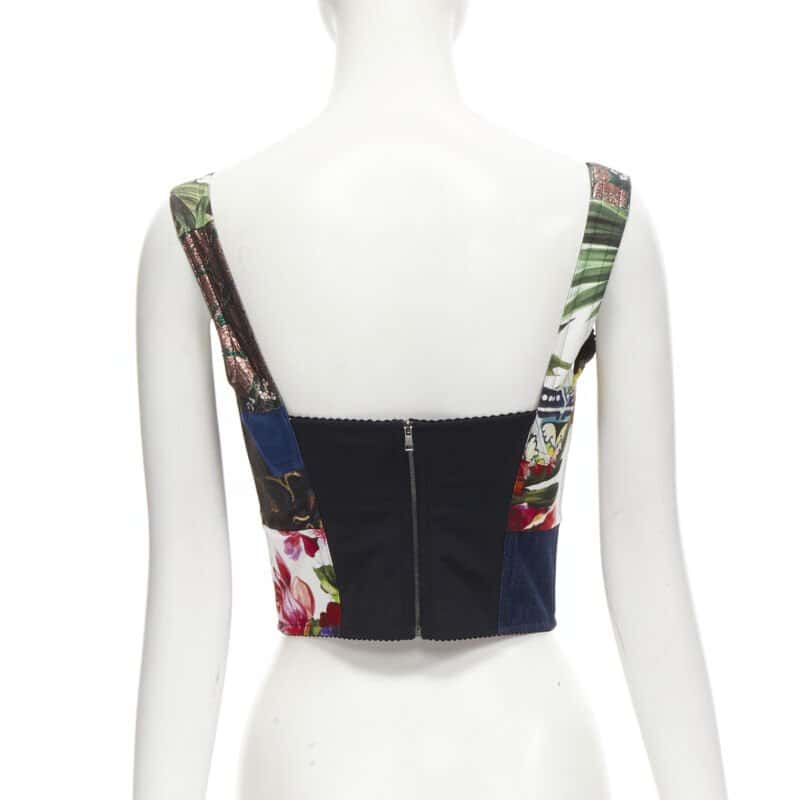 Dolce & Gabbana Patchwork Bustier MultiColor Polyester Never worn - Box View