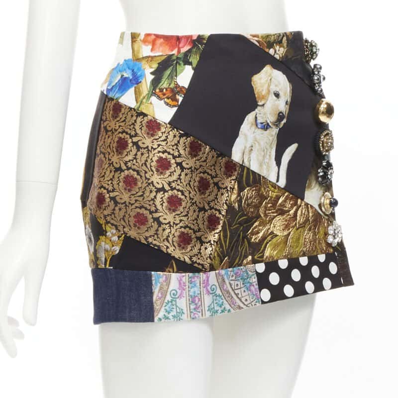 Dolce & Gabbana Dog Patchwork Skirt MultiColor Polyester Very good condition - Inside View