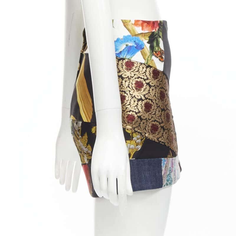 Dolce & Gabbana Dog Patchwork Skirt MultiColor Polyester Very good condition - Model View