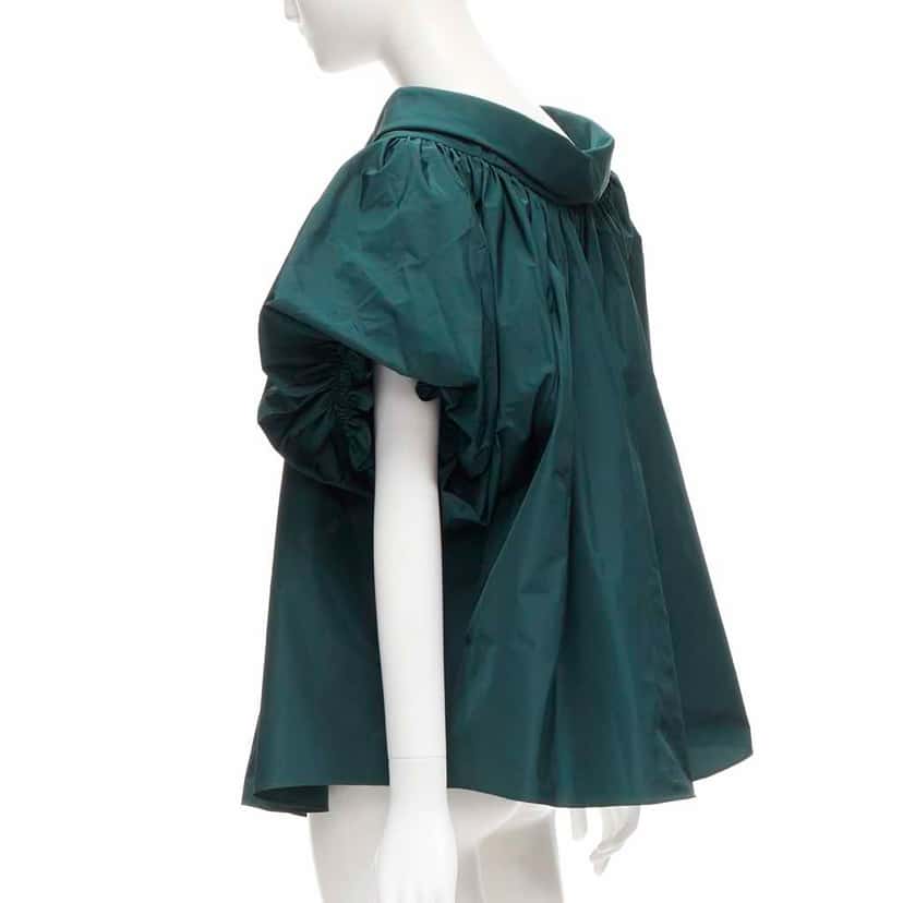 Alexander McQueen Puff Sleeve Top Green Polyester Never worn - Box View