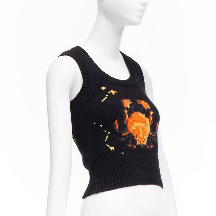 Christian Dior Zodiac Vest Black Wool Never worn - Inside View