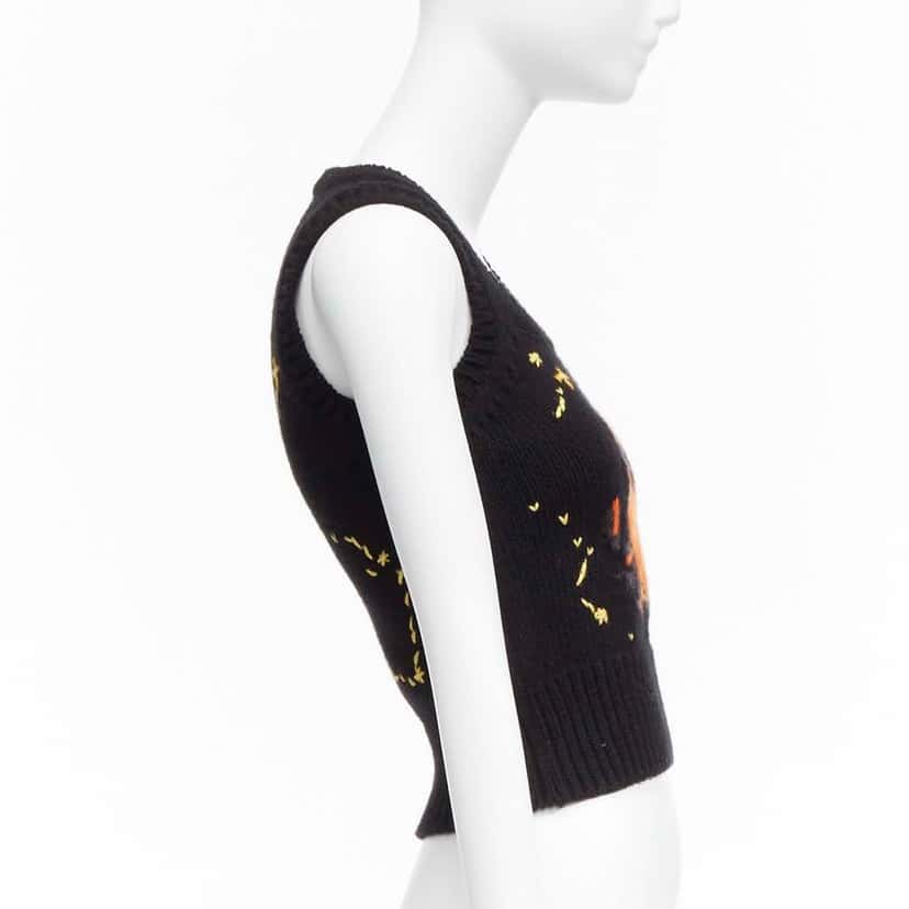 Christian Dior Zodiac Vest Black Wool Never worn - Model View