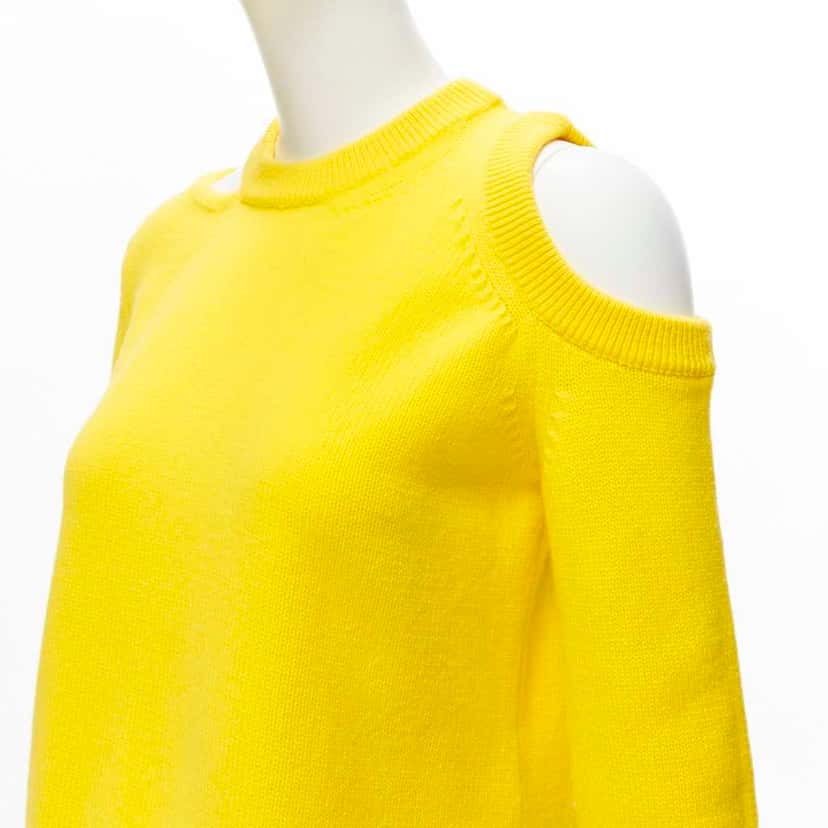 Alexander McQueen Asymmetric Cold Sweater Yellow Wool Never worn - Back View