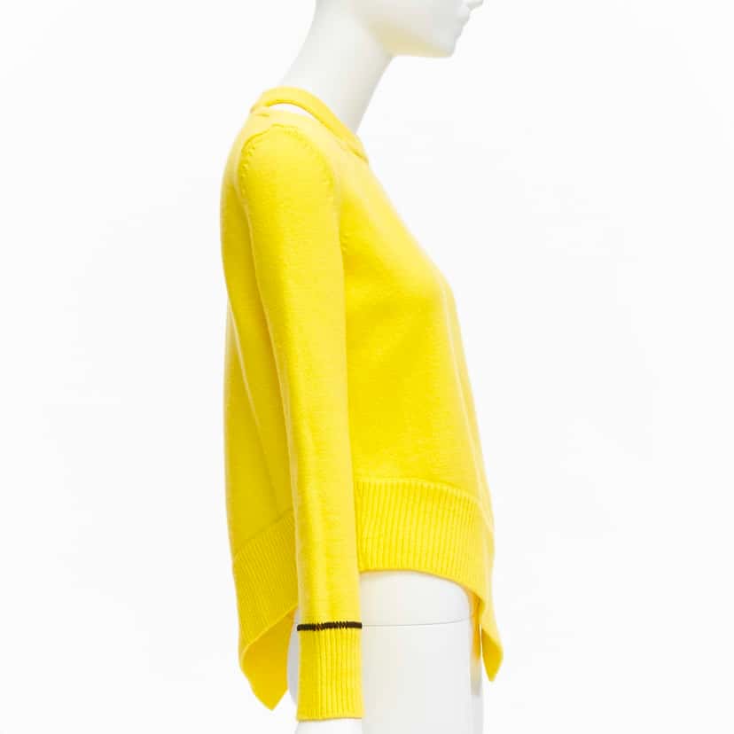 Alexander McQueen Asymmetric Cold Sweater Yellow Wool Never worn - Model View