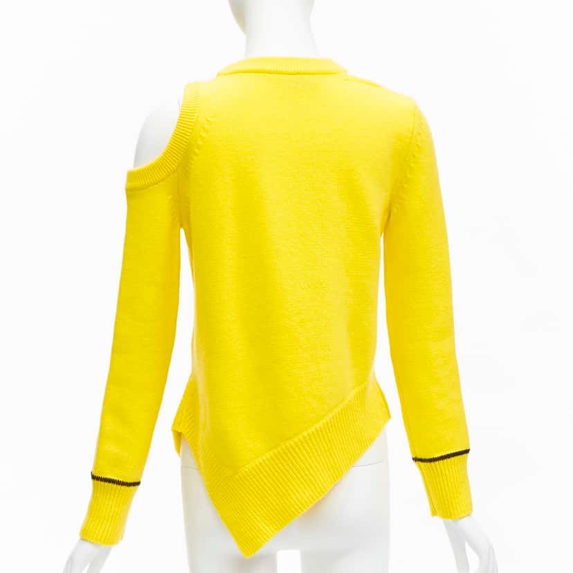 Alexander McQueen Asymmetric Cold Sweater Yellow Wool Never worn - Box View