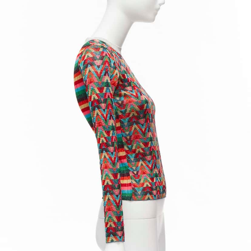 Valentino Garavani Colorful Lurex Sweater MultiColor Viscose Never worn - Model View