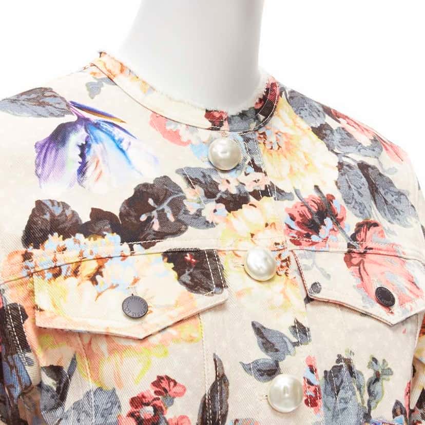 Louis Vuitton Vintage Flower Cropped Jacket Pink Cotton Never worn - Back View