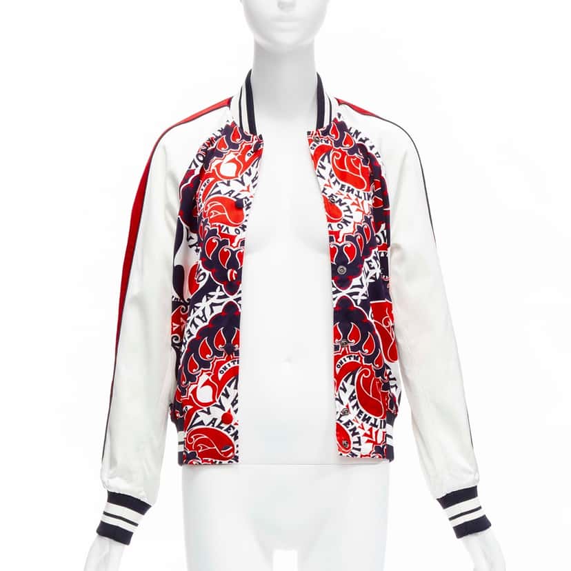 Valentino Garavani Red Satin Bomber Jacket Red Viscose Never worn - Inside View