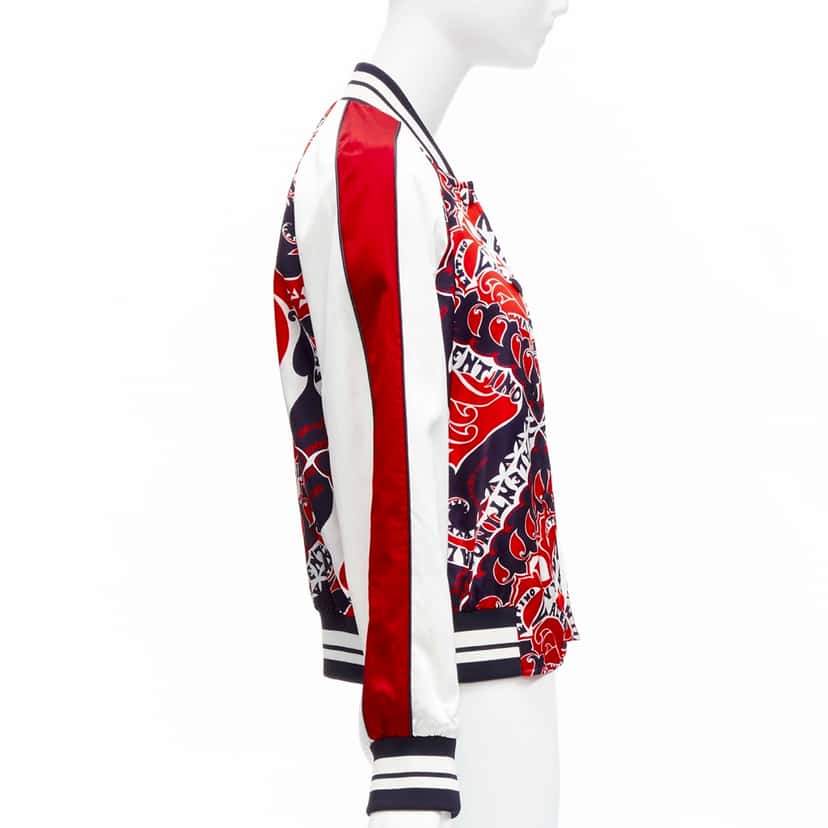 Valentino Garavani Red Satin Bomber Jacket Red Viscose Never worn - Box View