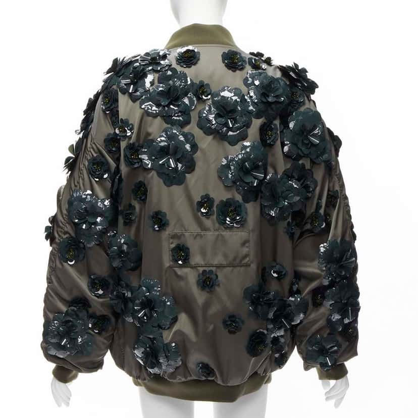 Prada Green Nylon Oversized Bomber Green Very good condition - Box View