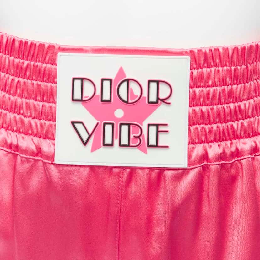 Christian Dior Boxing Satin Shorts Pink Viscose Never worn - Back View