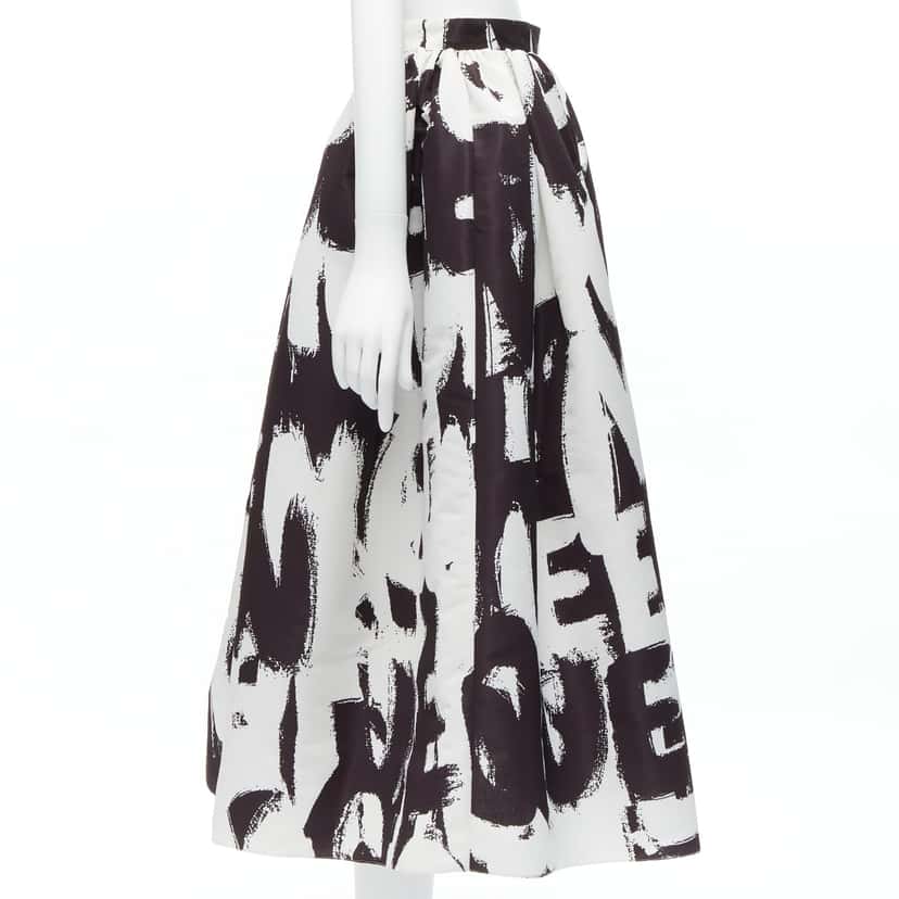 Alexander McQueen Graffiti Flared Skirt Black Polyester Never worn - Model View