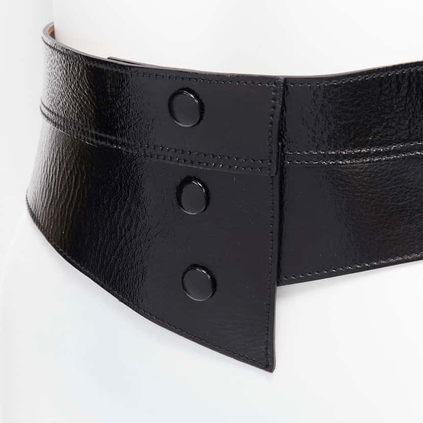 Dolce & Gabbana Crest Logo Skinny Belt Black Very good condition - Back View