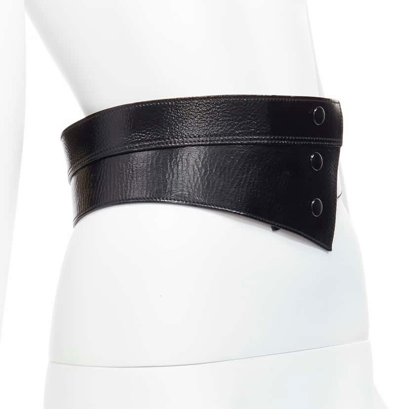 Dolce & Gabbana Crest Logo Skinny Belt Black Very good condition - Inside View