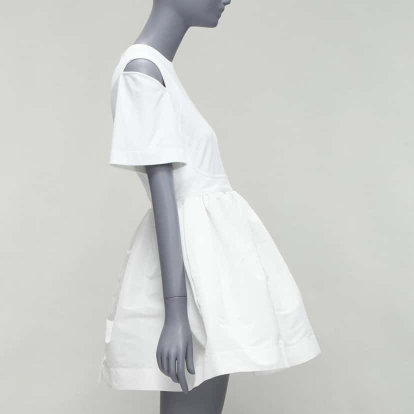 Alexander McQueen Cut Out Dress White Cotton Never worn - Model View