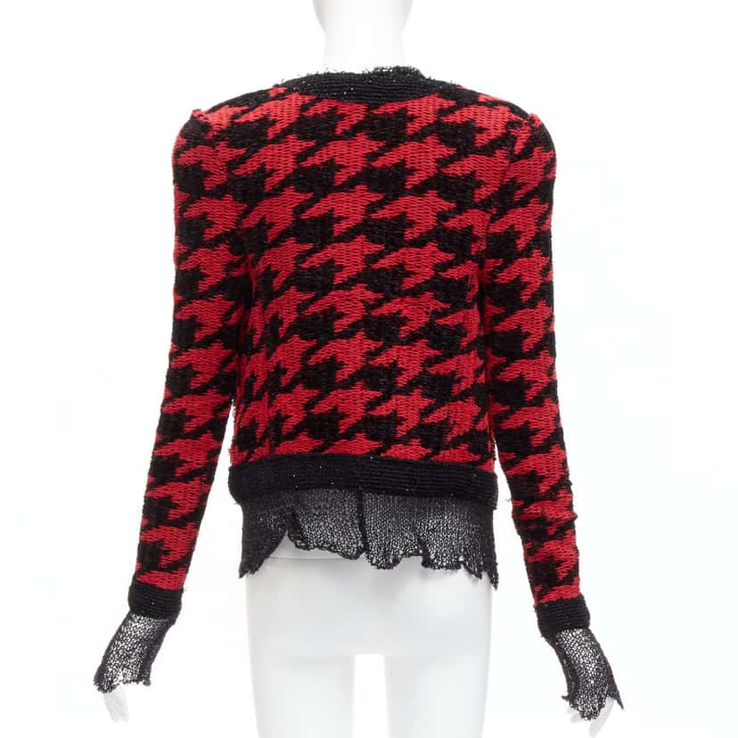 Balmain Houndstooth Mesh Jacket Black Viscose Never worn - Box View